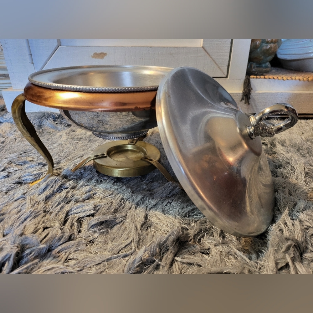 Vtg BW Buenilum Warmin Aluminum & Copper Tray Dish